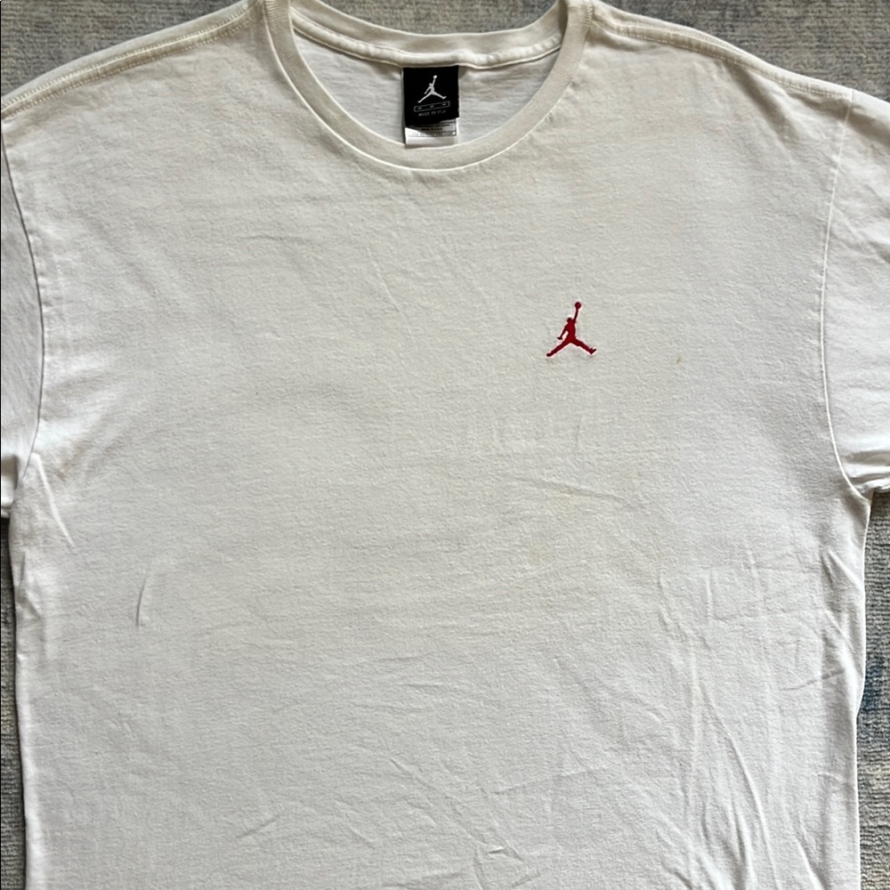 Jordan Men's White Tee with Red Logo